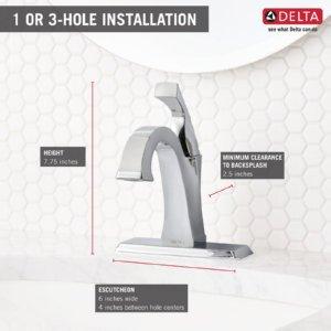 Dryden Single Hole Bathroom Faucet with Drain Assembly, Single Handle Bathroom Sink Faucet