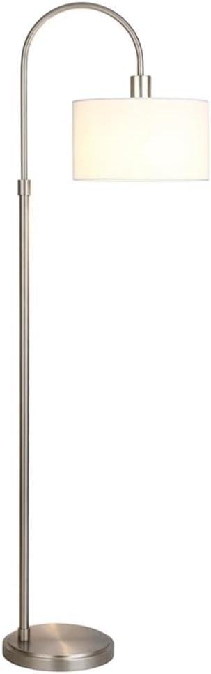 Evelyn&Zoe Transitional 70" Tall Brushed Nickel Floor Lamp