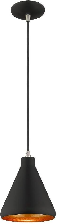 Livex Lighting Metal Shade 1 - Light Chandelier in  Black