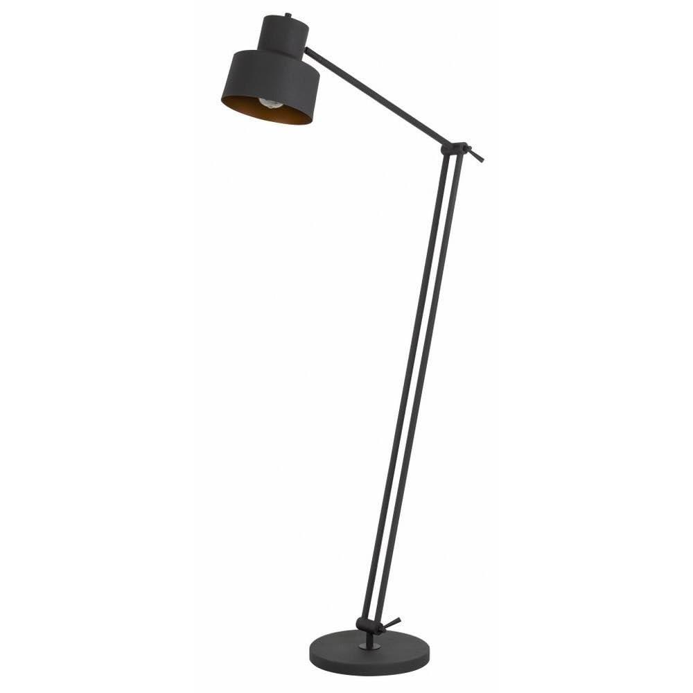 Cal Lighting 60W Davidson metal floor lamp with weighted base, adjustable upper and lower arms. On off socket switch