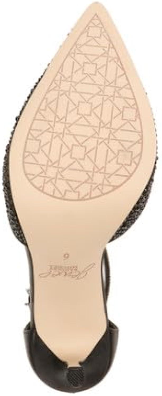 Jewel Badgley Mischka Womens Jailene Pump 7 Navy Satin