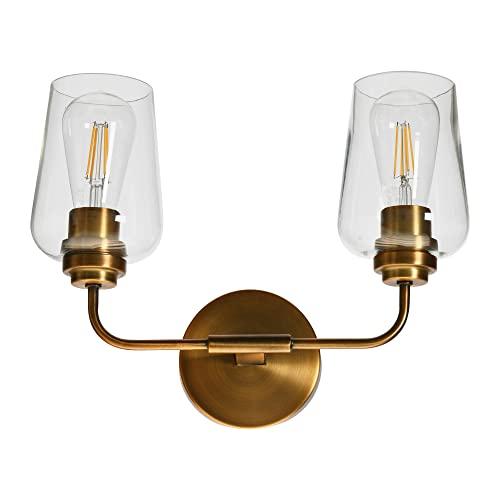 Holden Vintage Snifter Glass Dual Light Vanity Sconce in Brushed Bronze