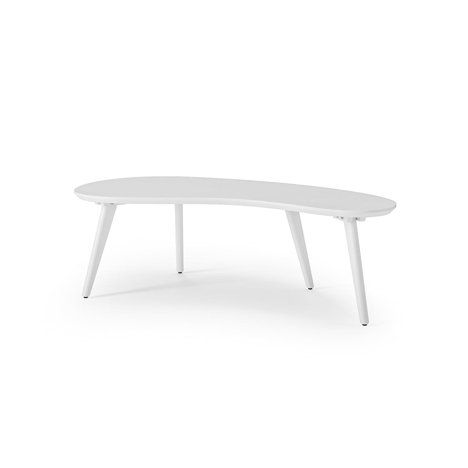 Camaflexi Mid Century Modern Coffee Table Small Tabletop Wood Coffee Desk, White