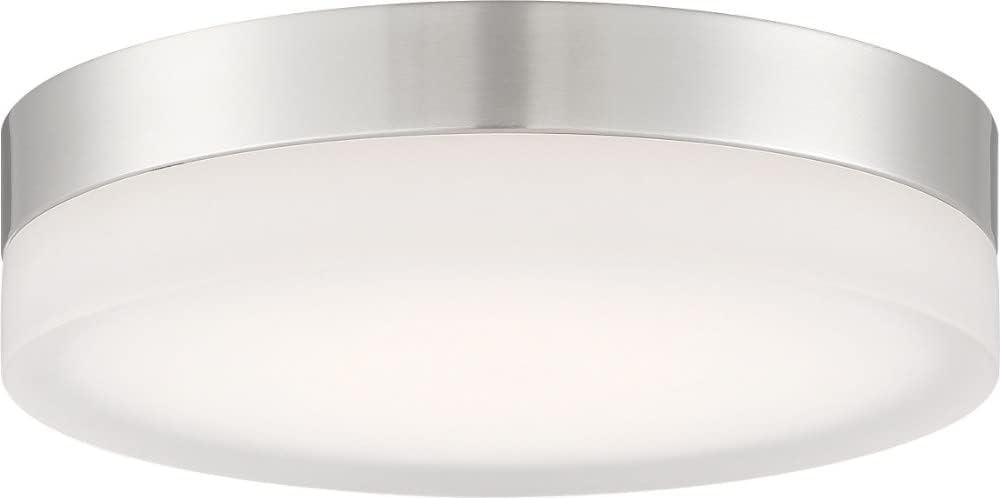 Brushed Nickel 11" LED Flush Mount with Etched Glass