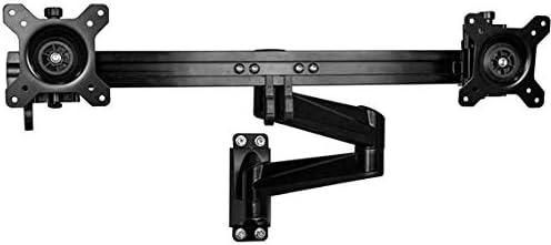 Black Dual Monitor Wall Mount with Full Motion Arm