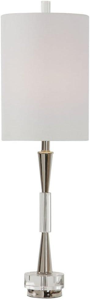 Azaria 33" Polished Nickel and Glass Buffet Lamp