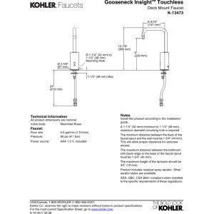 Gooseneck Single-Hole Touchless Dc-Powered Commercial Faucet with Insight Technology