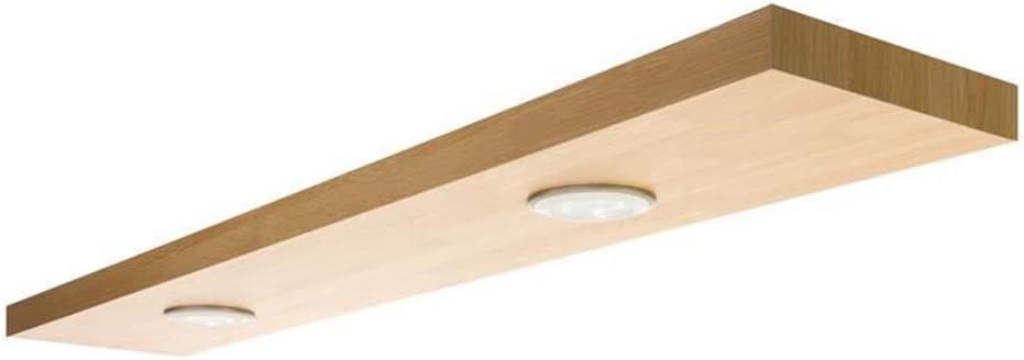 Modern Oak Floating Wall Shelf with Integrated LED Light, 47"