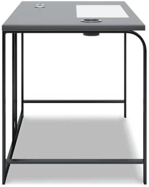 Lynxtyn 49.5" Black Contemporary Desk with USB and Cup Holder