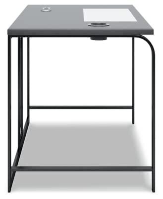 Lynxtyn 49.5" Black Contemporary Desk with USB and Cup Holder