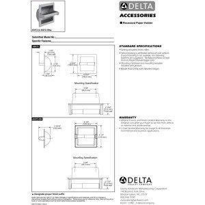 Delta Faucet 45072 Commercial Recessed Spring Rod Tissue Holder - Nickel