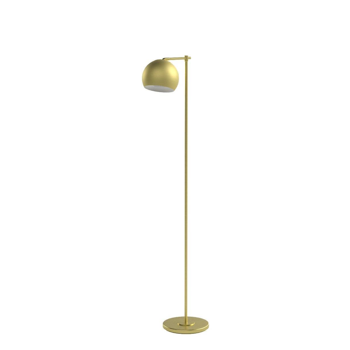 Miles 61" Matte Brass 2-Light Floor Lamp with In-Line On/Off Foot Switch