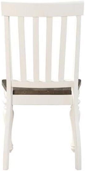 Steve Silver Co. Set of 2 18" Joanna 2 Tone Side Chair Ivory/Charcoal: Hardwood Frame, Slat Back Design, CSA Certified