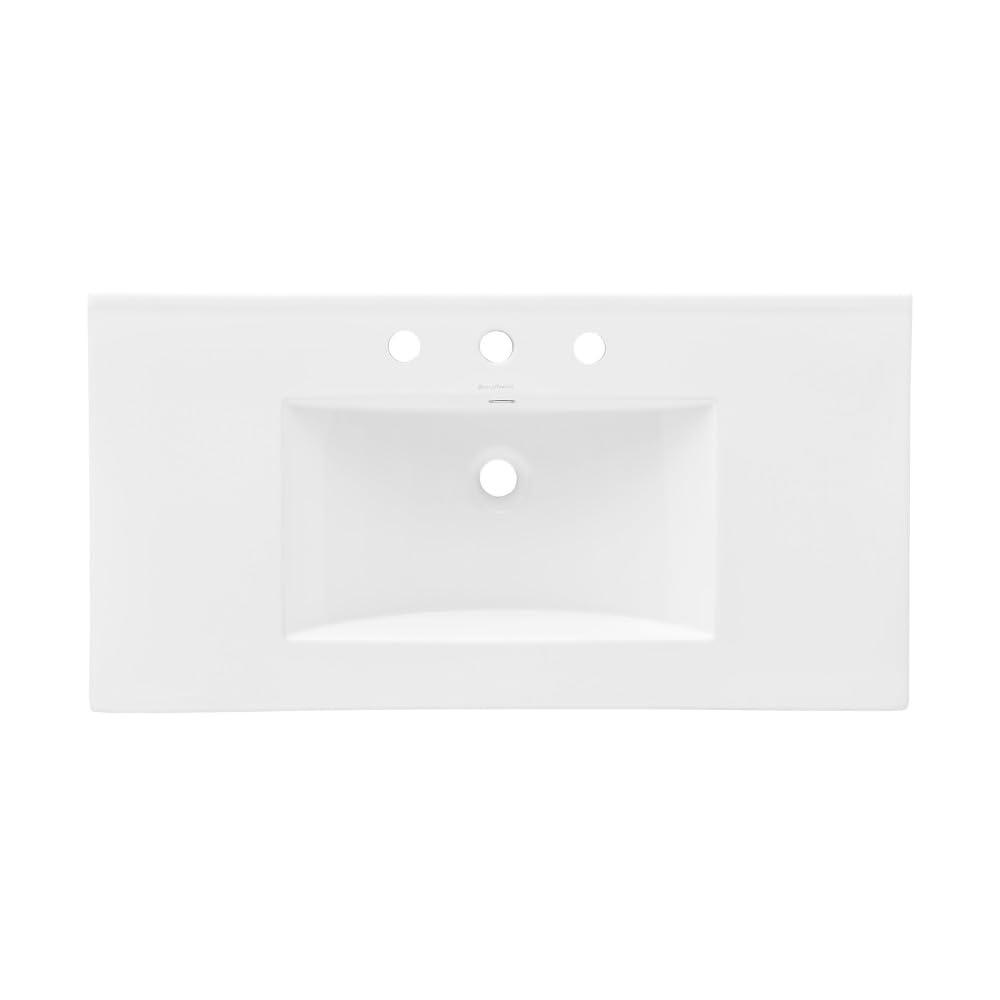 Swiss Madison 36" Zero Hole Vanity Sink Top In Glossy White