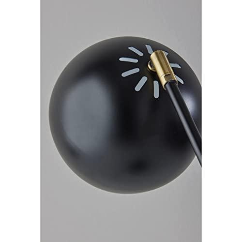 Adjustable Mid-Century Modern Black and Brass Desk Lamp