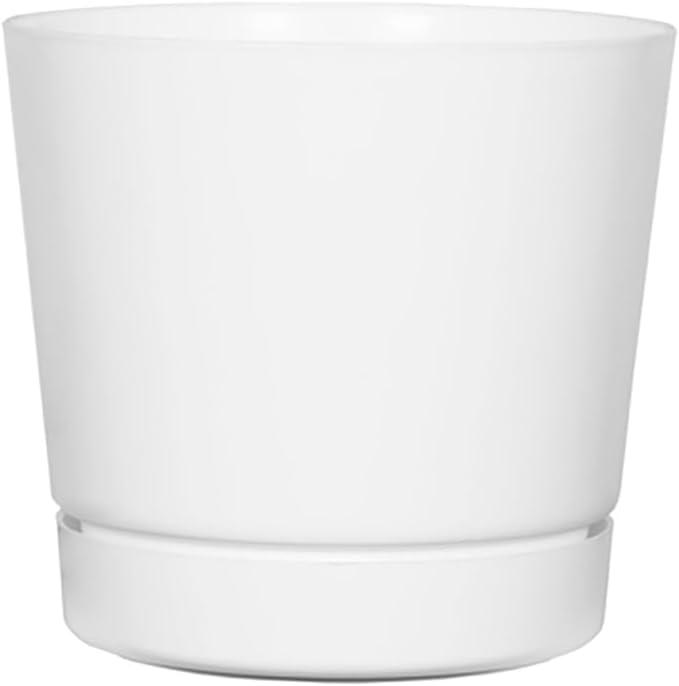 WeCcQuue Full Depth Cylinder Pot, Glossy White, 10-Inch (10102)