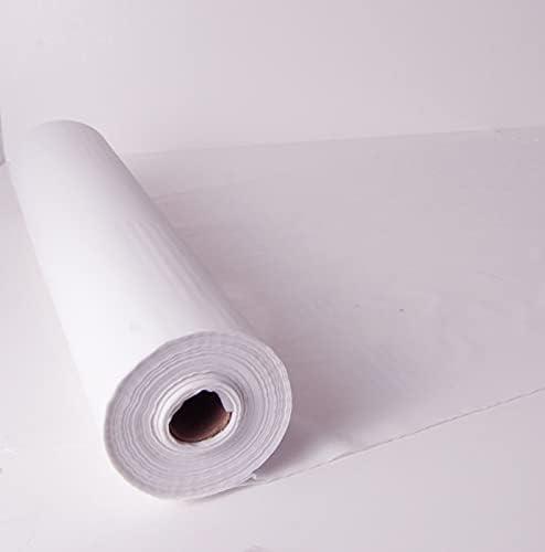 Craft And Party, White Plastic Table Cover Roll - 40in X 100 feet Heavy Duty Plastic Banquet Table Cover Roll. (White)