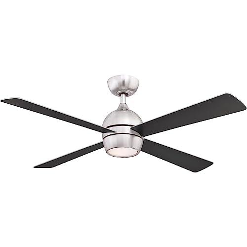 Fanimation Kwad 52 Brushed Nickel Ceiling Fan with LED light