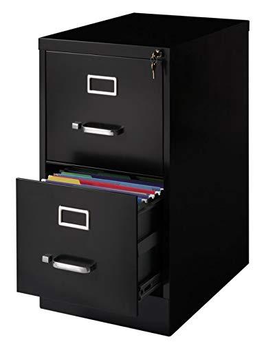 Black 2-Drawer Vertical Steel Lockable File Cabinet
