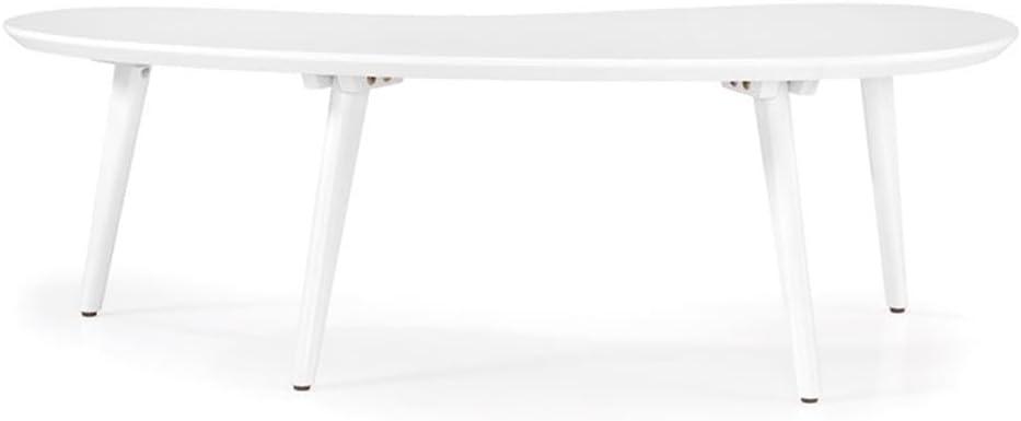 Camaflexi Mid Century Modern Coffee Table Small Tabletop Wood Coffee Desk, White