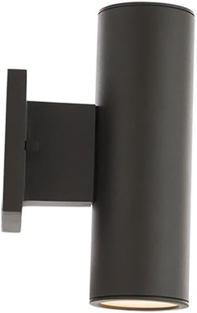 Bronze Cylinder Dimmable Outdoor LED Wall Sconce with White Acrylic Diffuser