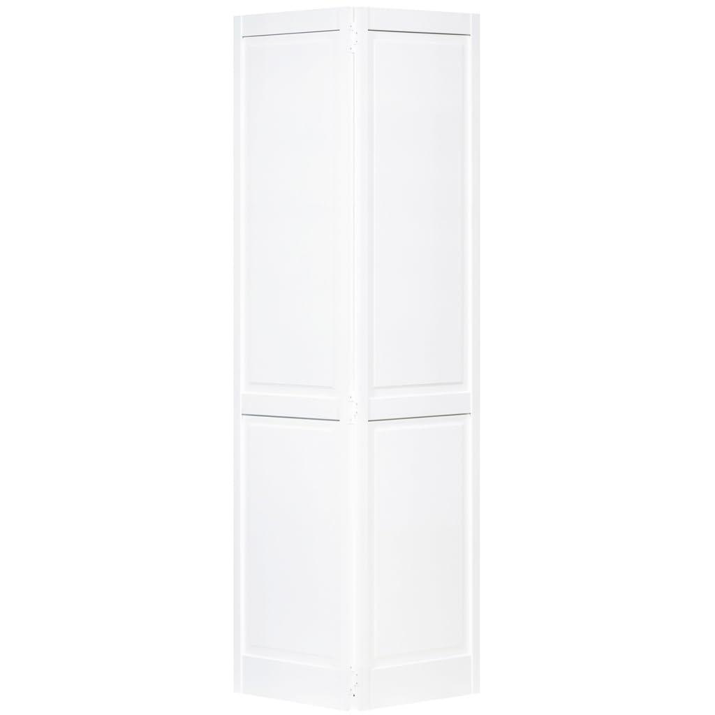Traditional White Primed Pine Wood 4-Panel Bi-Fold Door