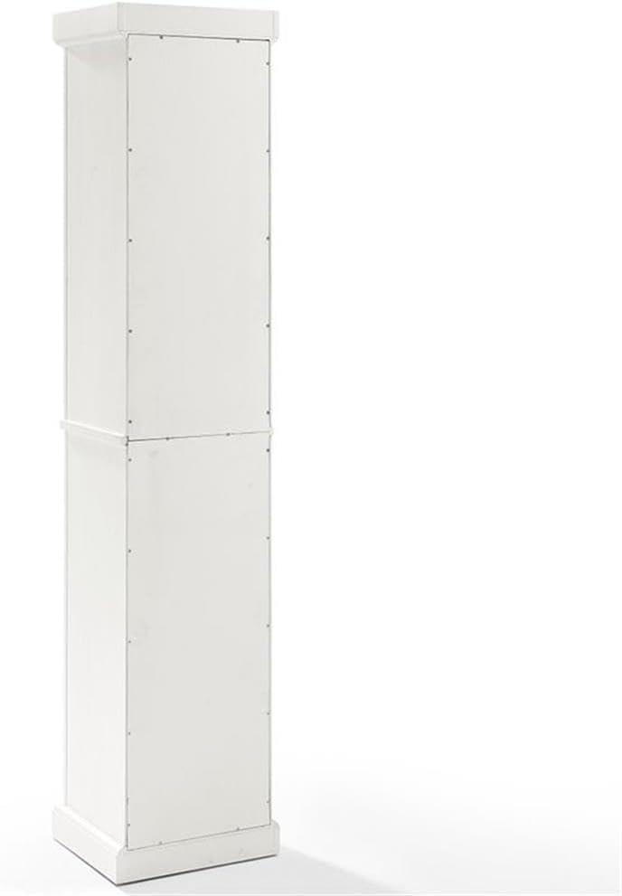 Seaside Tall Linen Cabinet White - Crosley: Freestanding Bathroom Storage, Adjustable Shelves, Towel Organizer