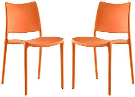 Hipster Vibrant Orange Stackable Indoor/Outdoor Side Chair