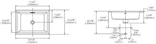 White Rectangular Ceramic Undermount Bathroom Sink