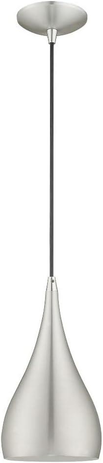 Livex Lighting Amador 1 - Light Pendant in  Shiny Dark Gray/Polished Chrome