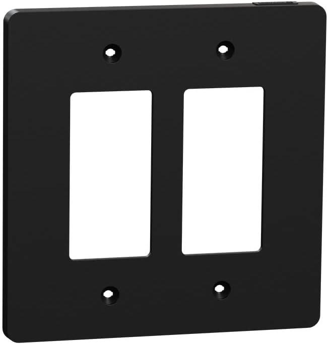 Matte Black 2-Gang Mid Size Wall Plate