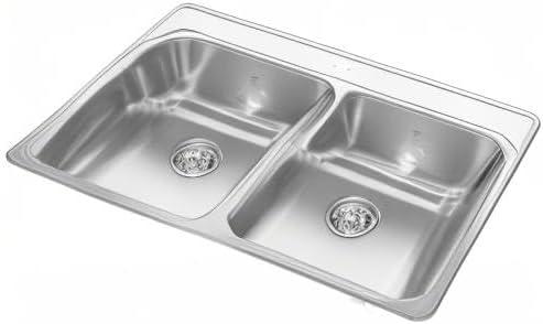 Creemore 33'' L Drop-In Double Bowl Stainless Steel Kitchen Sink
