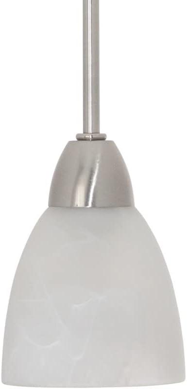 Brushed Nickel Mini Pendant Light with Alabaster Glass Shade