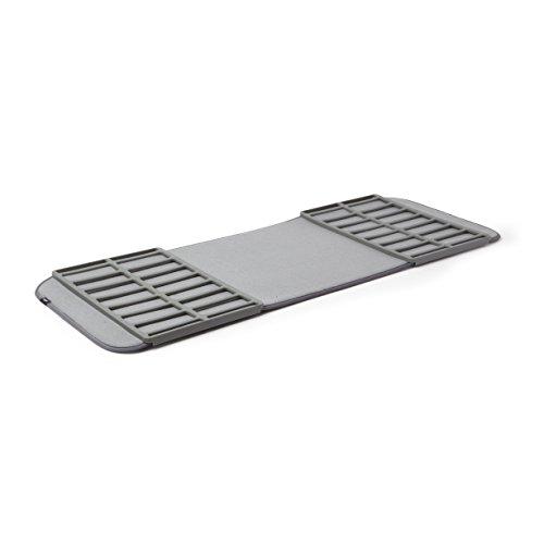 Compact Charcoal Gray Shoe Drying Rack with Ultra-Absorbent Mat