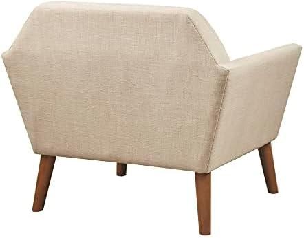 Newport Lounge Chair Beige - Ink+Ivy: Polyester Upholstered, Wood Legs, Foam Cushion, Spot Clean