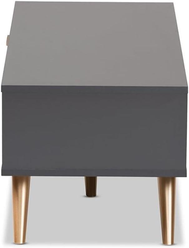 Kelson Wood Coffee Table Dark Gray/Gold - Baxton Studio