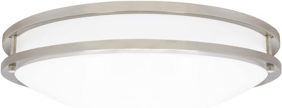 Maxxima 18 in. LED Flush Mount Ceiling Light, 5 CCT 2700K-5000K, 2000 Lumens, Round Color Selectable Dual Ring Fixture, Dimmable