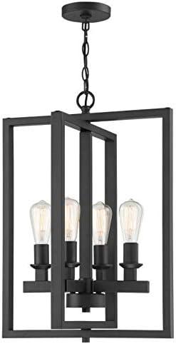 53134-FB-Craftmade Lighting-Chicago - Four Light Foyer in Transitional Style - 18 inches wide by 25.5 inches high-Flat Black Finish    -Traditional