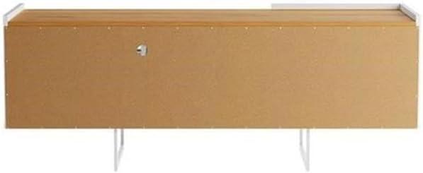 Winston TV Stand for TVs up to 50" White/Cinnamon - Manhattan Comfort: Mid-Century Design, Open & Concealed Shelving