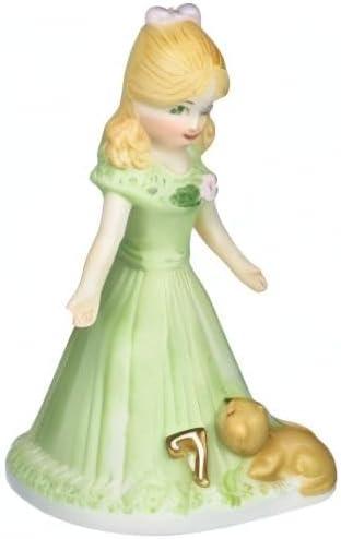 Enesco Growing Up Girls ‚ÄúBlonde Age 7‚Äù Porcelain Figurine, 4.5‚Äù