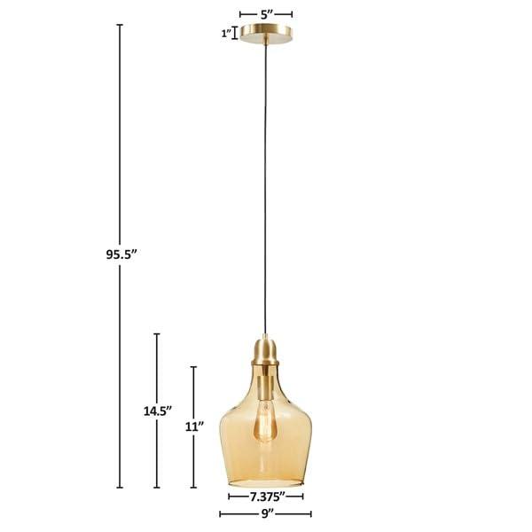 Auburn 1 Gold/Amber Pendant Light