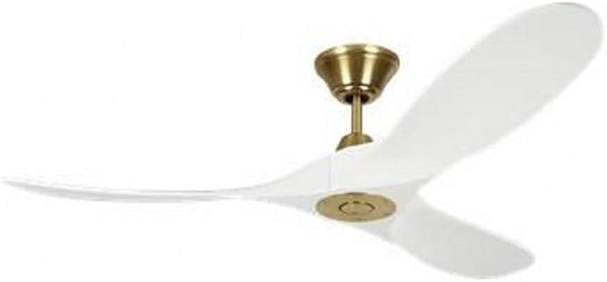 52" Burnished Brass and White 3-Blade Ceiling Fan with Remote