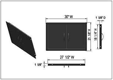 BBQ Access Door 30.5" W x 21" H, Grill Door Double Door Brushed Stainless Steel, Outdoor Kitchen Doors for BBQ Island Grilling Station