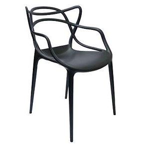 2xhome Modern Contemporary Designer Dining Chair Molded Plastic Indoor Outdoor Patio Elbow Chair, Black
