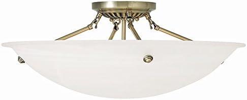 Livex Lighting Oasis 4 - Light Flush Mount in  Antique Brass