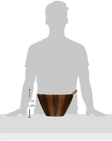 Lipper Acacia Wave Bowl, Large With Servers