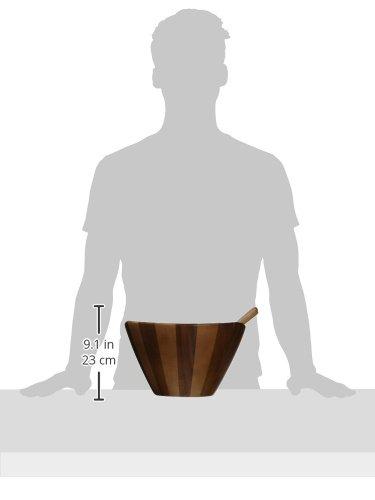 Lipper Acacia Wave Bowl, Large With Servers