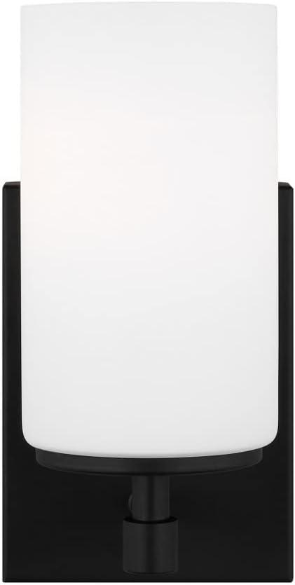 Generation Lighting 1-Light Alturas Contemporary Bath Fixture Wall Lamp Midnight Black 4124601-112 | Bathroom Light Fixture for Home Decor | Wall Sconce Vanity Light Fixture and Bathroom Accessory
