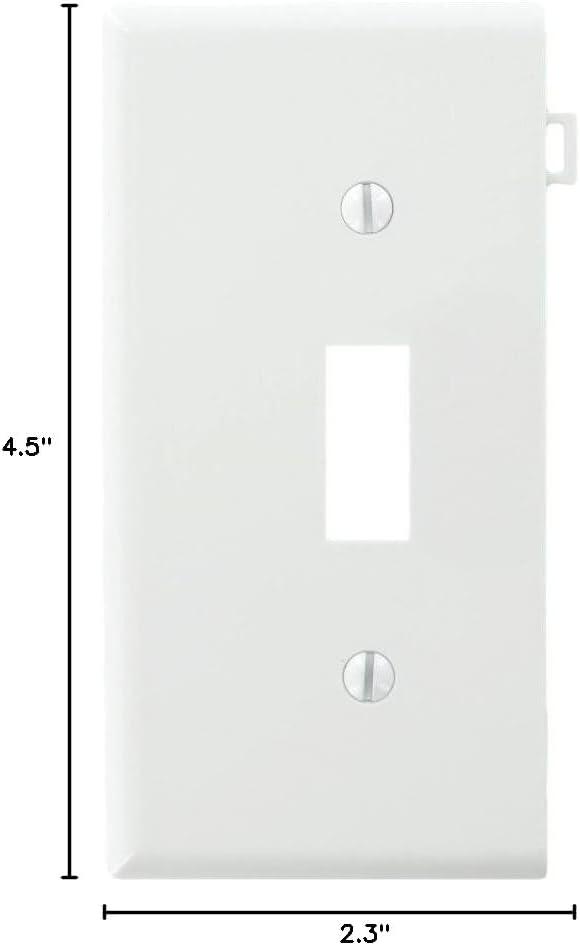 Leviton PSE1-W Toggle Switch Sectional Wall Plate, End Section, 1-Gang, White