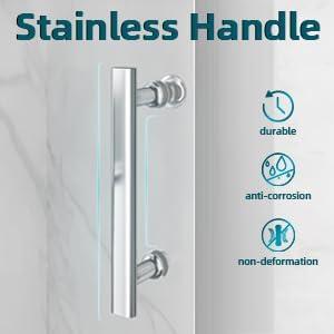 Sunny Shower Bifold Pivot Swing Frameless Shower Door in Black 34 in.W x 72 in.H